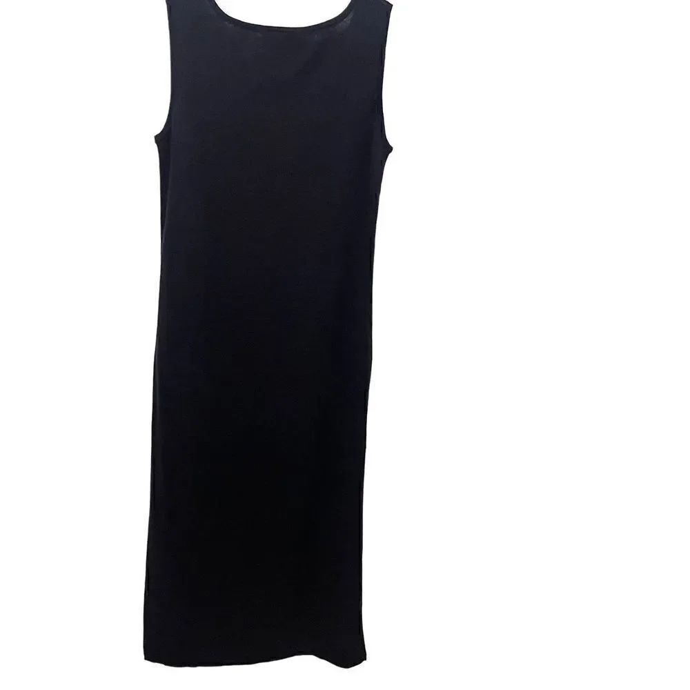 Bob Mackie Studio Knit Wool Blend Maxi Dress Navy Women’s Size Large